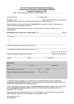 Info bei Arbeitsunfall mit Nadelstichverletzung, Verletzung und