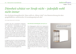 D&uuml;nnheit sch&uuml;tzt vor Strafe nicht &ndash; jedenfalls wohl nicht immer Eine