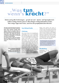 Artikel Sportverletzungen - Praxis für Osteopathie Kornwestheim