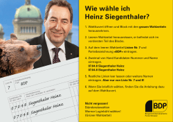 Wie wähle ich Heinz Siegenthaler?