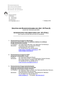 Gruppen der Bundesversammlung / Intergroupes