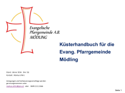 Küsterhandbuch - Evangelische Pfarrgemeinde AB Mödling