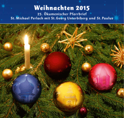 25. Ökumenischer Weihnachtspfarrbrief 2015