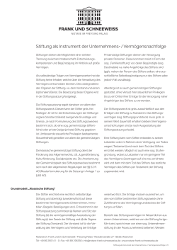 Merkblatt Stiftung als Instrument der Vermögensnachfolge pdf
