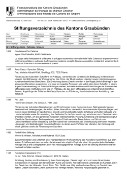 Stiftungsverzeichnis des Kantons Graubünden