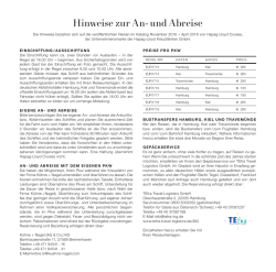 Hinweise zur An- und Abreise - Hapag