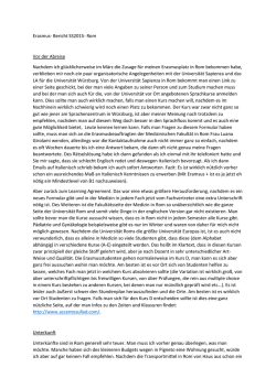 Erasmus- Bericht SS2015- Rom Vor der Abreise Nachdem ich