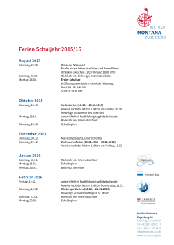 Ferien Kalender 2015-2016