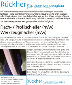 Flach- / Profilschleifer (m/w) Werkzeugmacher (m/w)