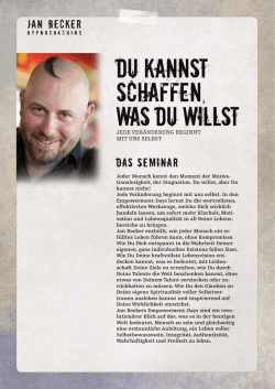 Du KANNST SCHAFFEN, was DU WILLST
