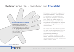 Bleihand ohne Blei – Fixierhand aus Edelstahl