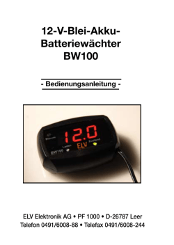 12-V-Blei-Akku- Batteriewächter BW100