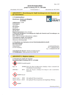 Sicherheitsdatenblatt - Sicherheitsdatenblätter Bernd Kraft