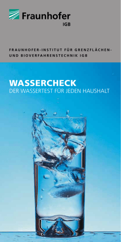 Wassercheck - Fraunhofer IGB - Fraunhofer