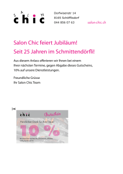 Salon Chic feiert Jubiläum! Seit 25 Jahren im