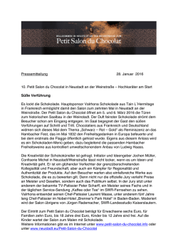 Pressemitteilung 28. Januar 2016 10. Petit Salon