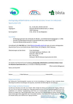 Hochgradig sehbehinderte und blinde Sch&uuml;ler/
