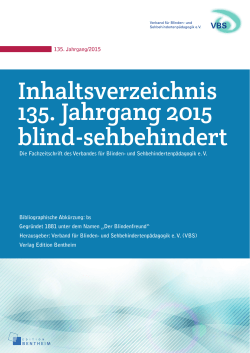 Jahresverzeichnis 2015 - Verband der Blinden