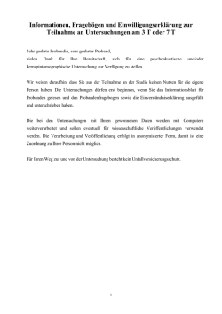 MRT Probandenfragebogen