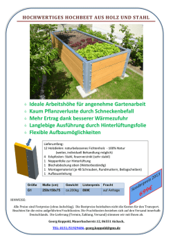 Ideale Arbeitsh&ouml;he f&uuml;r angenehme Gartenarbeit Kaum