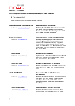 Hallo liebe SIG-Leiter und Streamverantwortliche