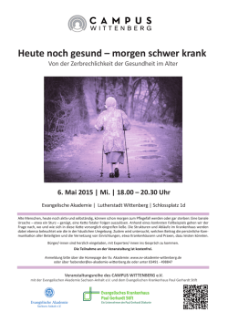 Heute noch gesund &ndash; morgen schwer krank: Plakat