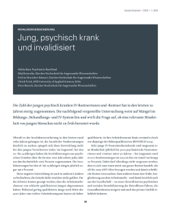 Jung, psychisch krank und invalidisiert (CHSS 1/2016)