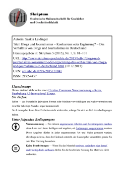 Essay: Blogs und Journalismus