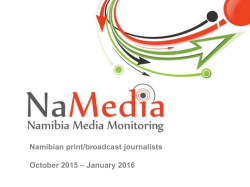 Namibian print/broadcast journalists October 2015 – January 2016