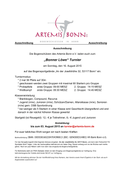 „Bonner Löwe“ Turnier - Bogensport Rheinland
