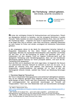Bio-Tierhaltung – ethisch geboten.