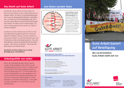 Gute Arbeit basiert auf Beteiligung - Innovation und Gute Arbeit