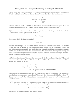 Lösungsblatt der ¨Ubung zur Einführung in die Physik WS2015/16