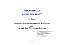 SCHLAGENHAUF „Know-how-Lunch“