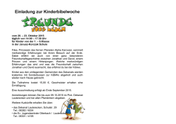 Einladung zur Kinderbibelwoche