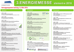 Vortragsprogramm Samstag - Energiemesse element-e