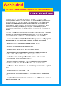 Wahlaufruf - FDP Rheinland