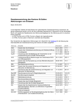 Gesetzessammlung des Kantons St.Gallen: Abkürzungen von