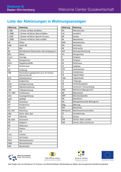 Liste der Abk&uuml;rzungen in Wohnungsanzeigen