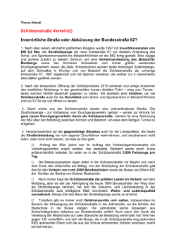 Inner&ouml;rtliche Stra&szlig;e oder Abk&uuml;rzung der Bundesstra&szlig;e 62?