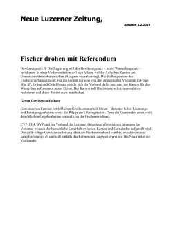 Neue Luzerner Zeitung, Fischer drohen mit Referendum