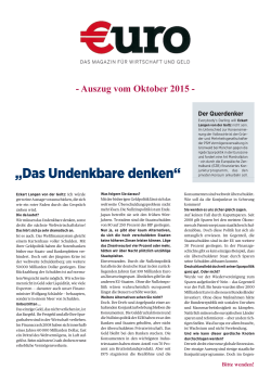 uro - Das Magazin für Wirtschaft und Geld 22.10.2015