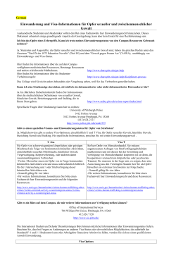 Einwanderung und Visa-Informationen für Opfer sexueller