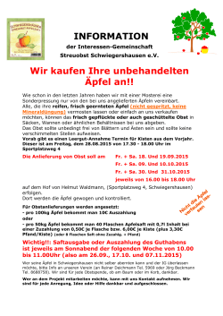 INFORMATION Wir kaufen Ihre unbehandelten &Auml;pfel an!!