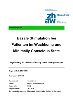 Bachelorarbeit Basale Stimulation bei Patienten im Wachkoma und