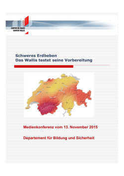 Schweres Erdbeben Das Wallis testet seine Vorbereitung