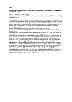 O IV-6 Mekoniumaspirationssyndrom: Epidemiologie, Risikofaktoren