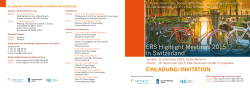 ERS Highlight Meetings 2015 in Switzerland