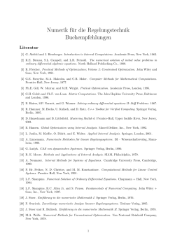 Numerik f&uuml;r die Regelungstechnik Buchempfehlungen