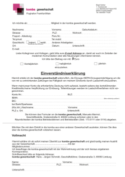 Beitrittserklärung einseitig für Kopierer mit IBAN Nummer Version